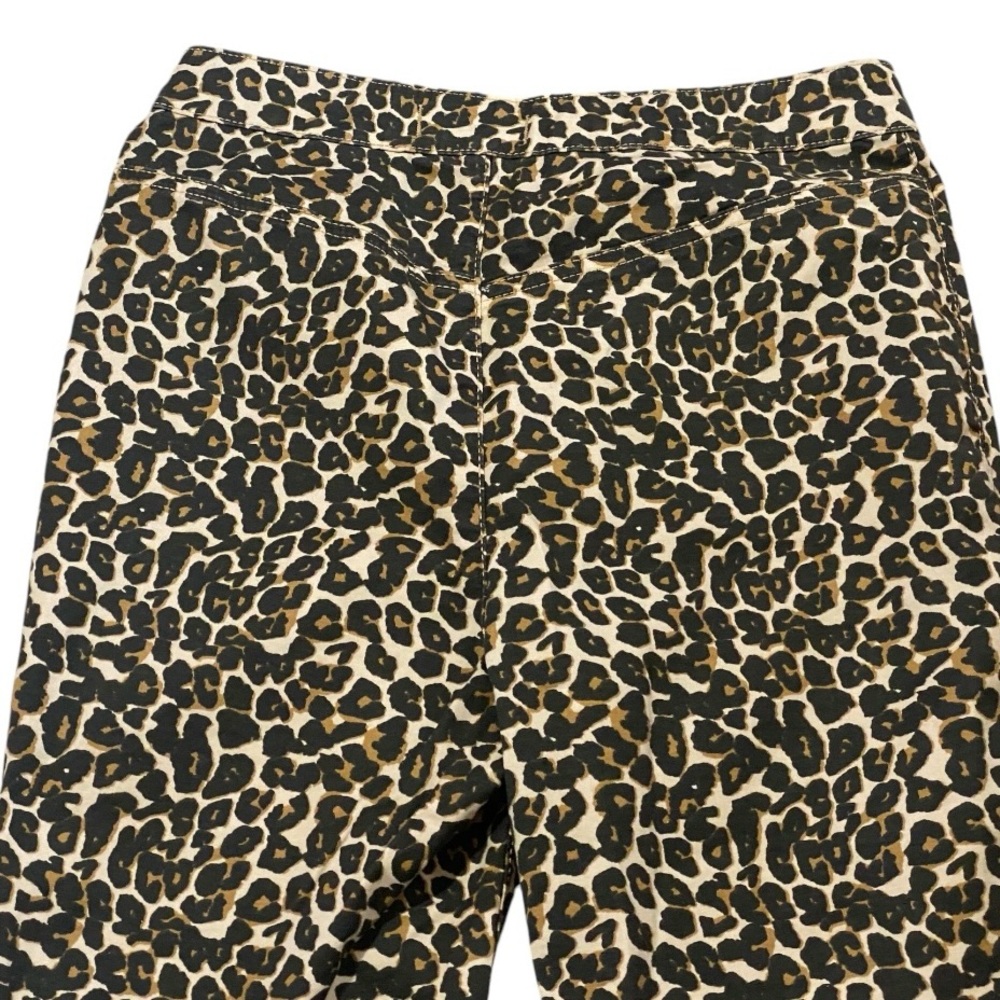 Free People Leopard Print Cropped Skinny Pants Sz 29 High Rise Cotton Blend - Picture 8 of 10